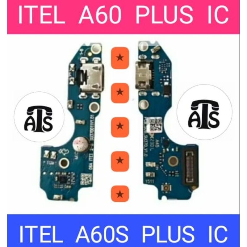 PAPAN CHARGER KONEKTOR PCB ITEL A60 / ITEL A60S CON CAS + MIC + IC ORI  PAPAN CAS ITEL A60 / Tc Papa