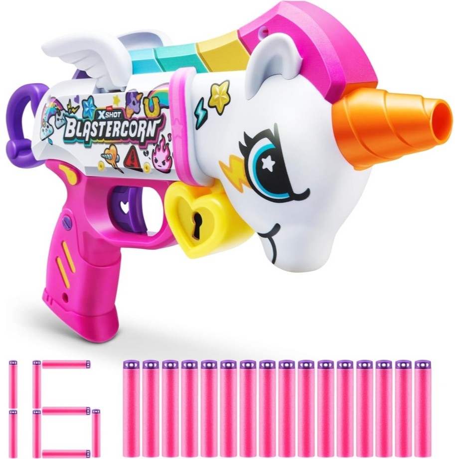 ZURU XSHOT Blastercorn Unicorn Blaster with 16 Darts