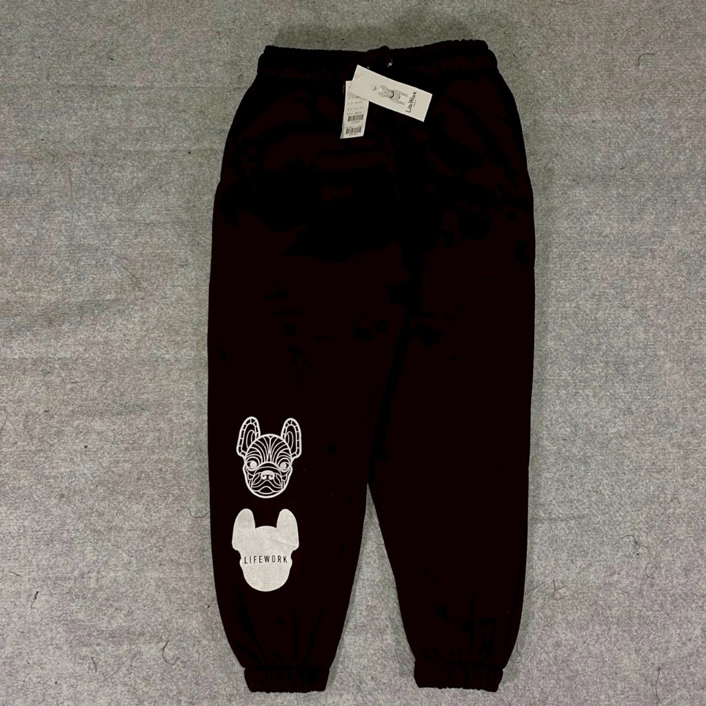 CELANA PANJANG JOGGER SWEATPANTS LIFE WORK LIFEWORK 2 DOGS HITAM