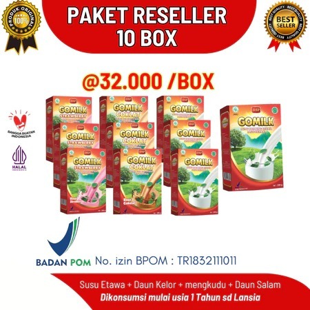 

[ PAKET RESELLER 10 BOX ] GOMILK Susu Kambing Etawa Plus Herbal