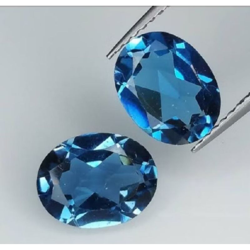 Batu Cincin Blue Topaz Asli Batu