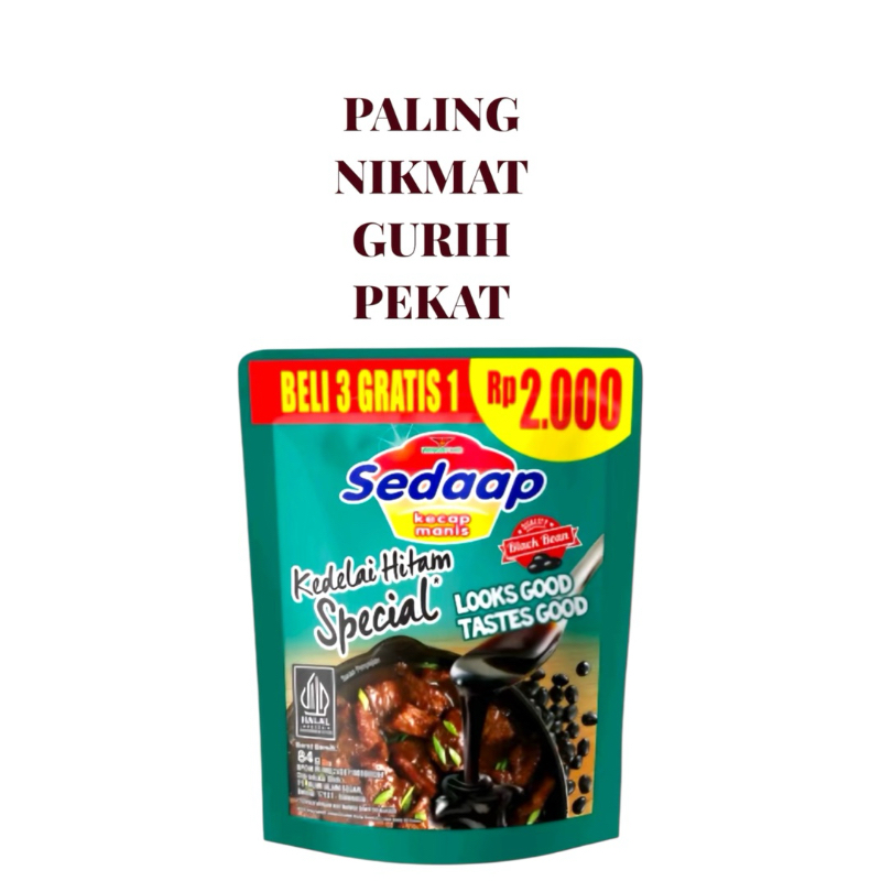 

PROMO 10 KECAP SEDAP 77gram , hitam pekat gurih dan nikmat