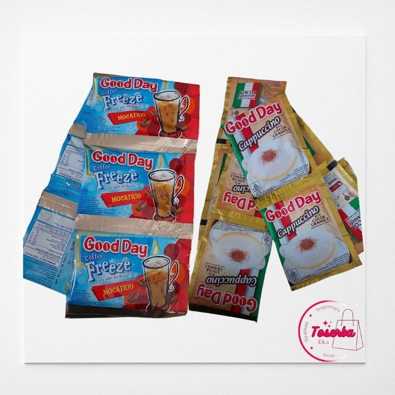 

Kopi Good Day Cappucino Renceng (10pcs) dan Good Day Freeze Renceng (10pcs)