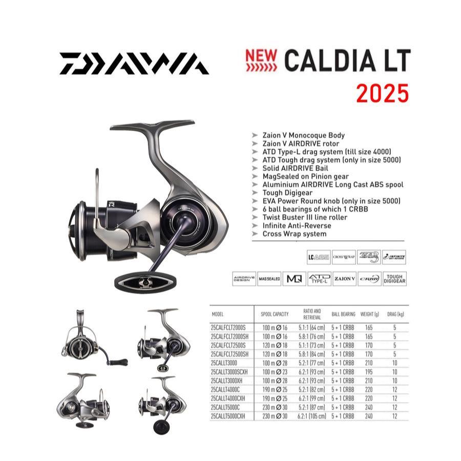 Gulungan Pancing Reel Rell Daiwa Caldia LT Model 2025 Spinning Reel Pancing - #LT 4000-CXH