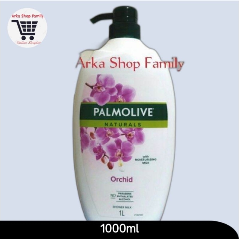 PALMOLIVE Naturals Milk Orchid Shower Gel 1L Sabun Mandi Cair Botol Pump Pompa 1000ml