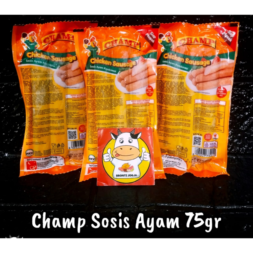 

CHAMP SOSIS AYAM 3 PCS - FROZEN FOOD - BRONTZ JOGJA