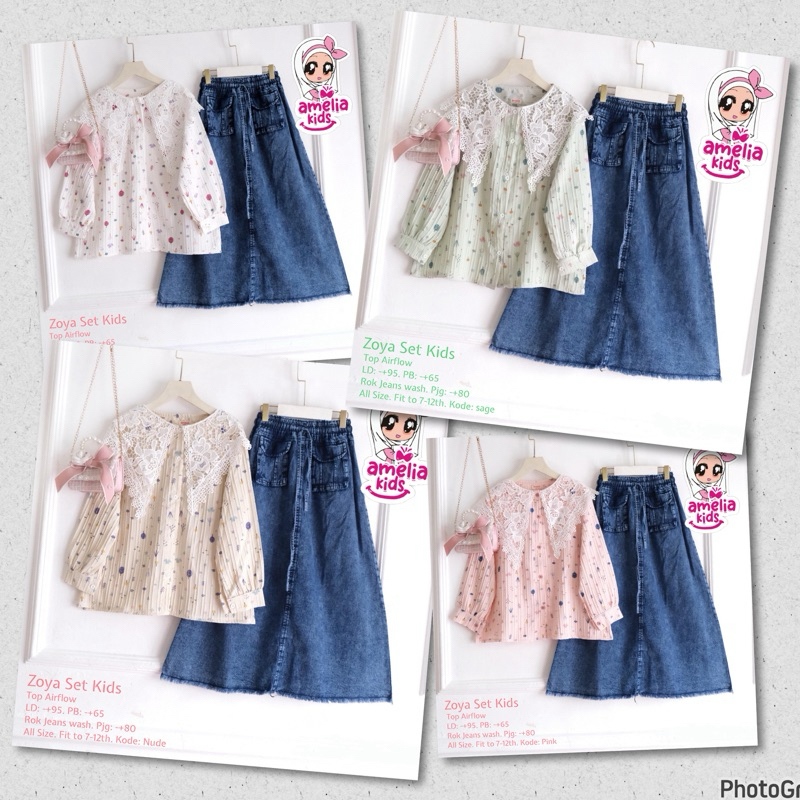 Zoya Set Kids by Amelia Kids Terbaru | Setelan Anak 7-12 th | Oneset Anak