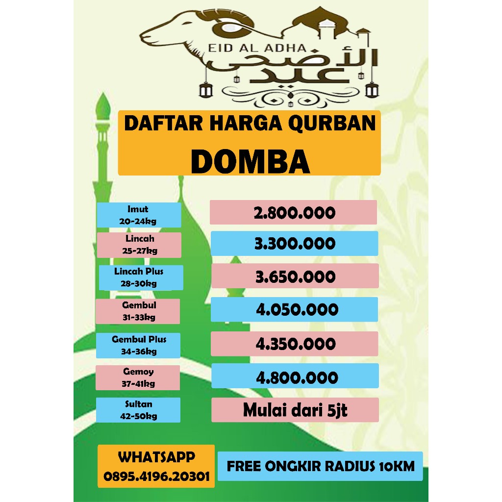 

Hewan Domba Qurban Idul Adha 1446 H