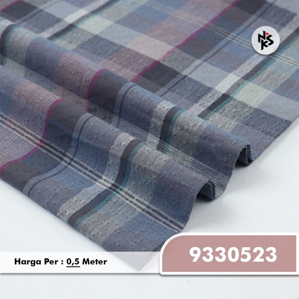 Kain Katun Combed 30s Premium Motif Kotak , Salur Benang Warna (Yarn Dyed).