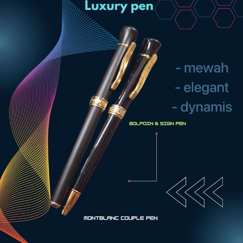 

sepasang pulpen mewah couple monteblanco exclusive gratis grafir nama cocok untuk kado souvenir promosi