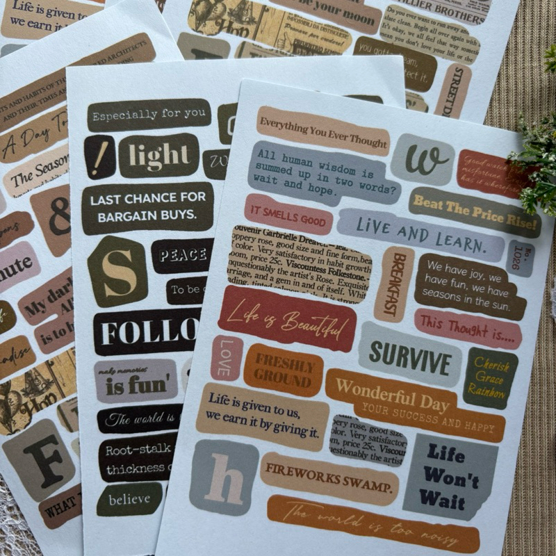 

khalishop - vintage quotes sticker, vintage sticker quotes, magazine sticker, retro sticker, vintage note sticker, sticker sheet, sticker huruf jurnal, sticker kata, sticker letter, sticker deco, sticker aesthetic, note letters, english word sticker