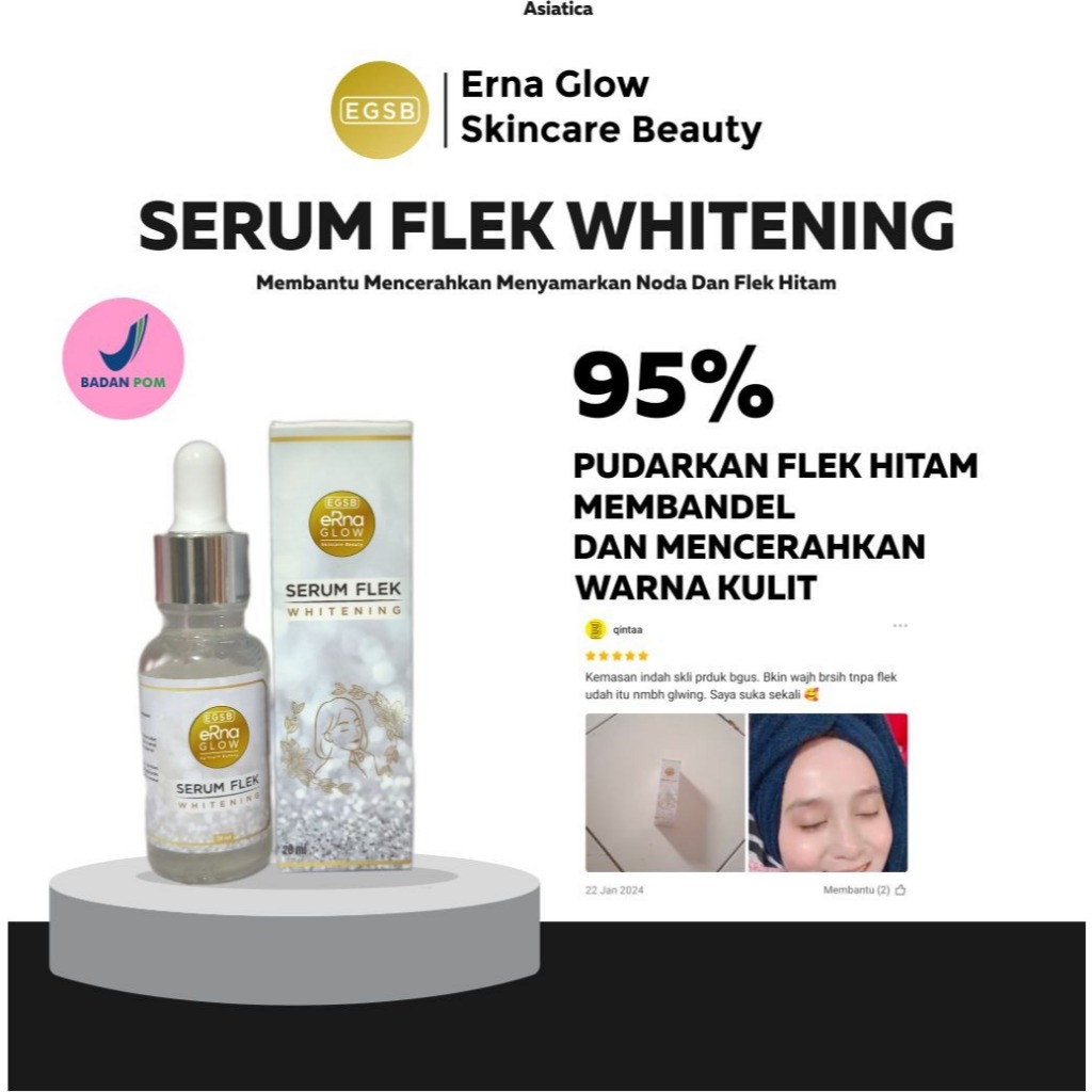 SERUM FLEK WHITENING BPOM ERNA GLOW SKNCARE BEAUTY
