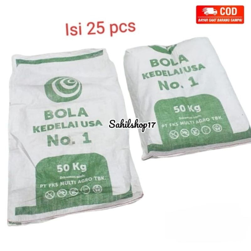 Karung Kedelai Bekas 50kg UK 60x100cm isi 25 pcs