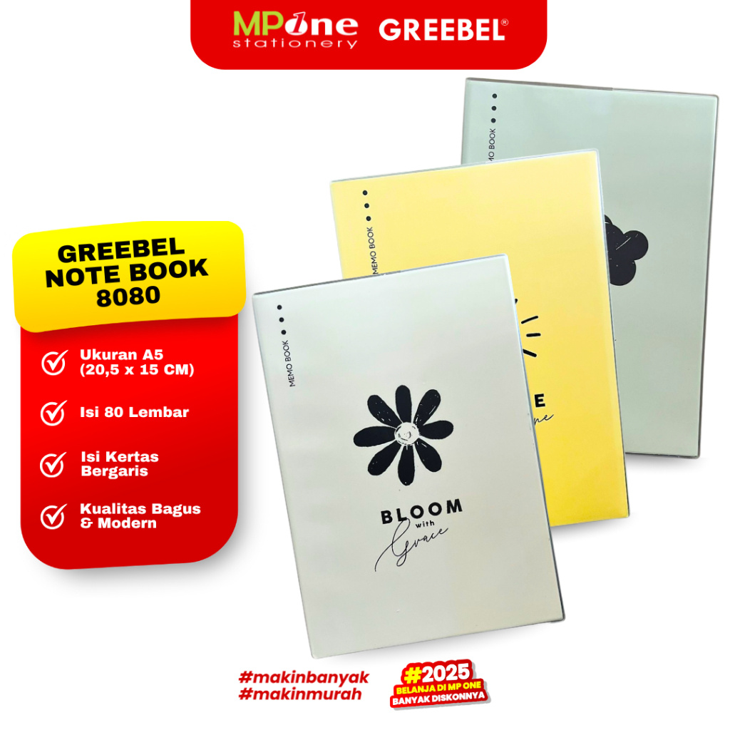 

Greebel Notebook A5 8080 A50 / Buku Latihan Isi 80 Lembar A5 Note Book GREEBEL