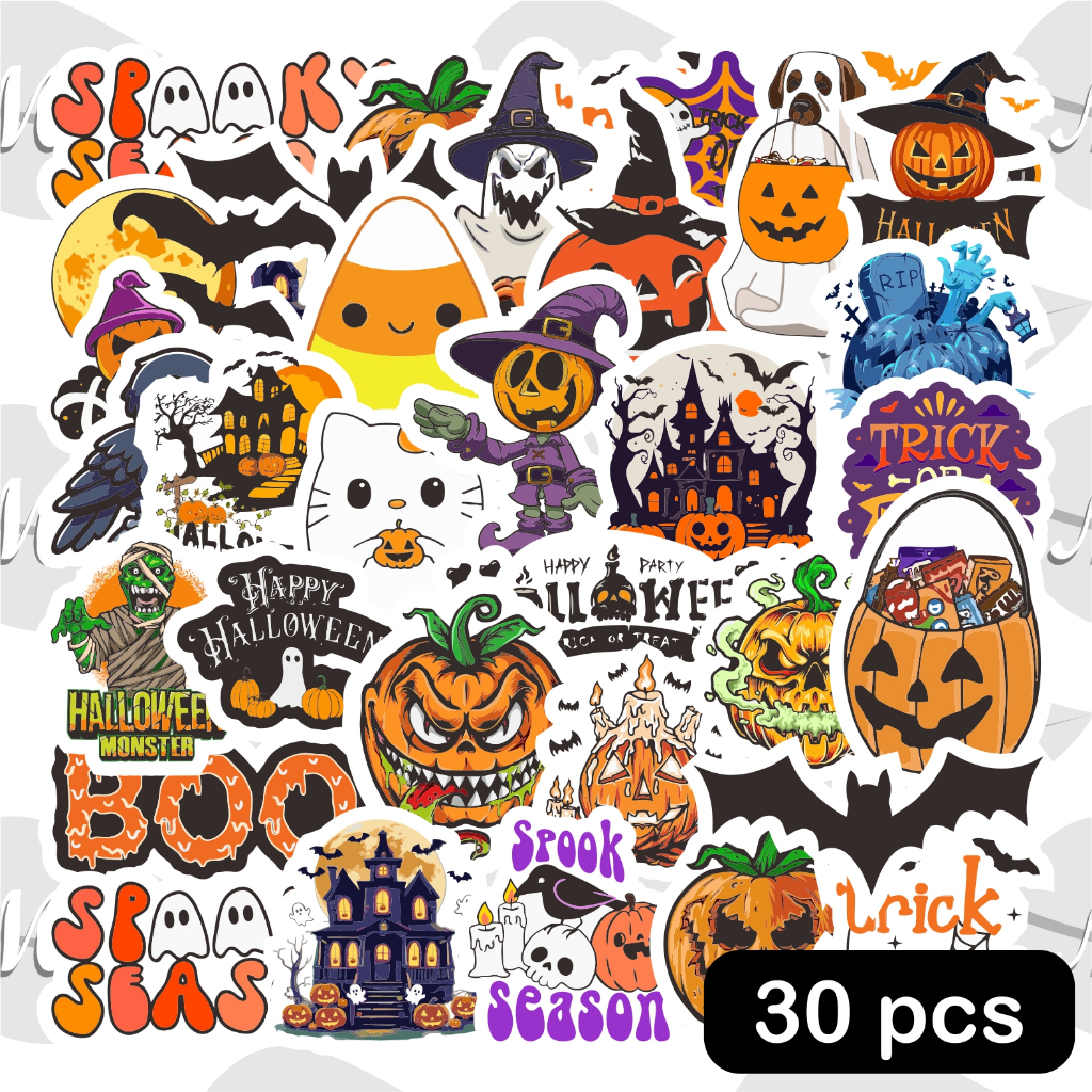 

(30 pcs) Sticker Halloween | stiker kartun aesthetic october oktober spooky hp laptop film pack