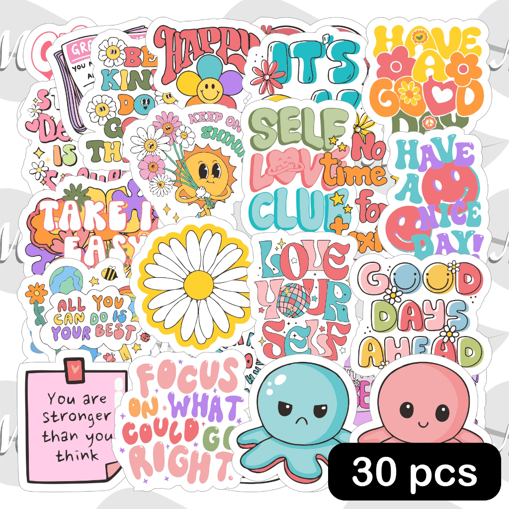 

(30 pcs) Stiker Quotes Aesthethic | sticker pack vinyl waterproof journal casing hp laptop tumbler