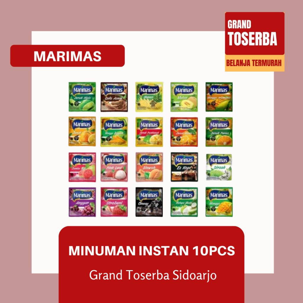

MARIMAS ALL VARIAN 10PCS / MINUMAN SERBUK RASA BUAH / MINUMAN SERBUK INSTAN
