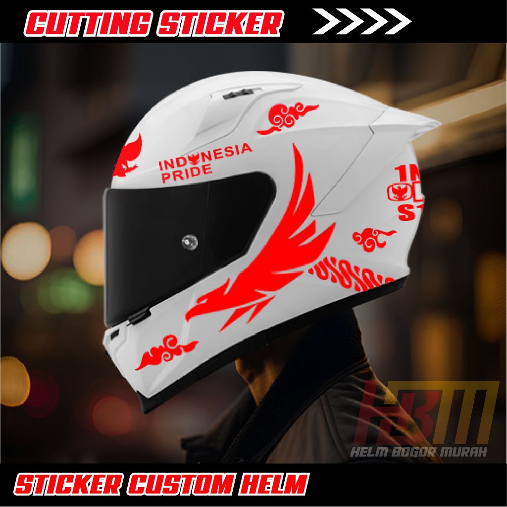 Sticker CuttingHelm Indonesia Pride/ Sticker helmet