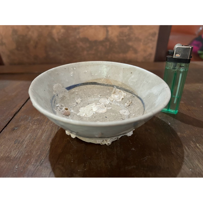 Keramik China Kuno Dinasty Mangkok Biru Putih temuan Laut