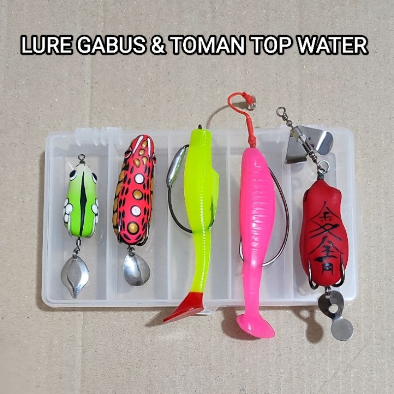 Lure gabus dan toman. paket umpan casting