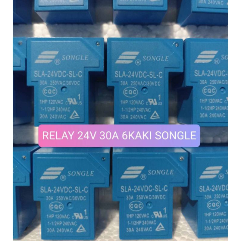 RELAY 24V 30A 6PIN SONGLE RILEY RELAI 24 VOLT 30 AMPERE 6 KAKI