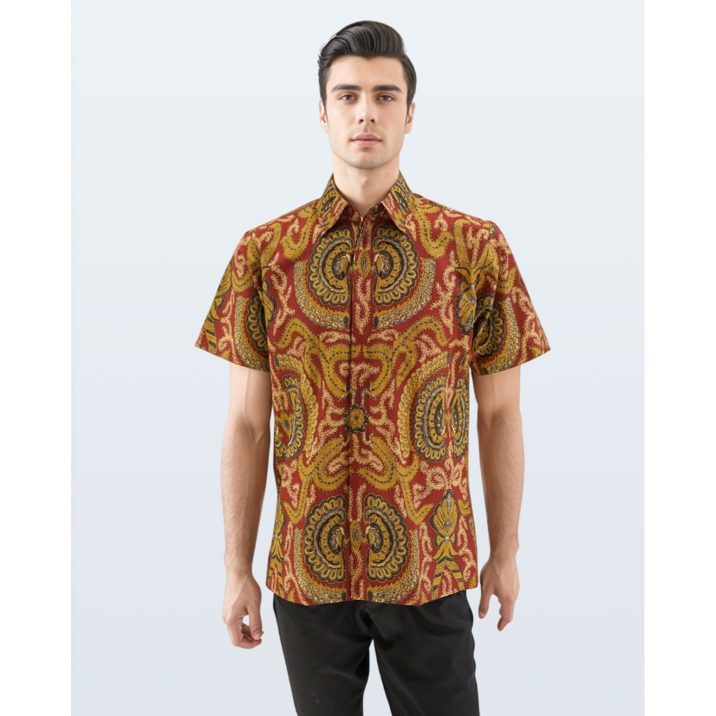 DANAR HADI - Kemeja Batik PE Kepet Sakembaran - 5KESK.78.0225 - Merah