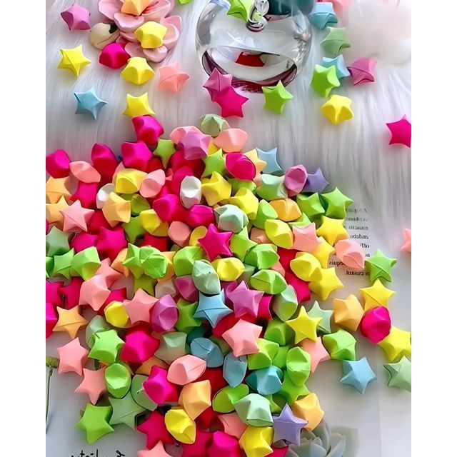 

50 Pcs Bintang Origami | Lucky Star full Colour | Origami Bintang full colour
