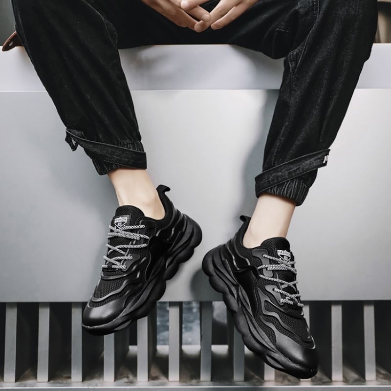 Sepatu Casual Pria Sepatu Ngampus Sepatu Hitam Polos