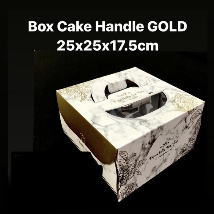 

Box Cake Model Handle Gold Packaging Kue 25x25x17.5cm