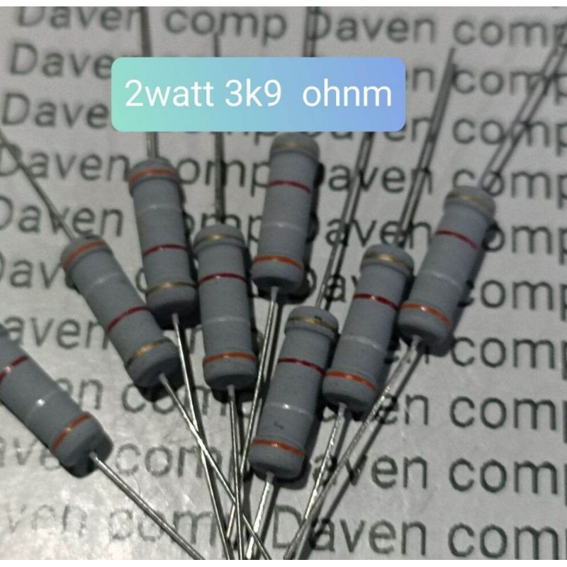 10BUAH RESISTOR 2WATT 3K9 OHM 2 WATT 3K9 OHM 2W 3K9OHM