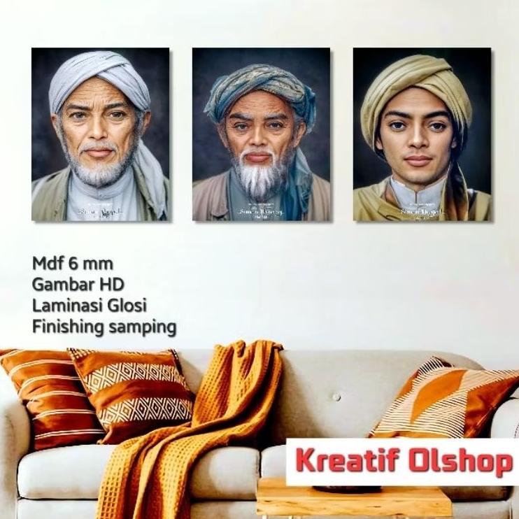 GAMBAR WALISONGO 3D,DEKORASI,HIASAN DINDING 3D,UNIK,AESTETIK.