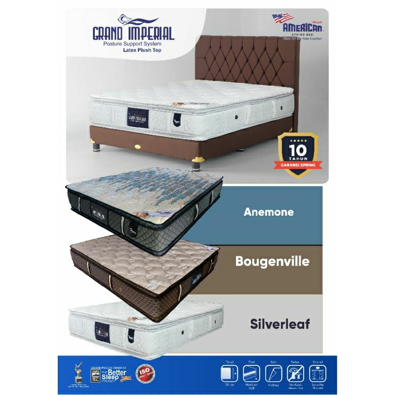 American Pillo Matras Kasur / Spring Bed Set Type Grand Imperial Posture Support System 160