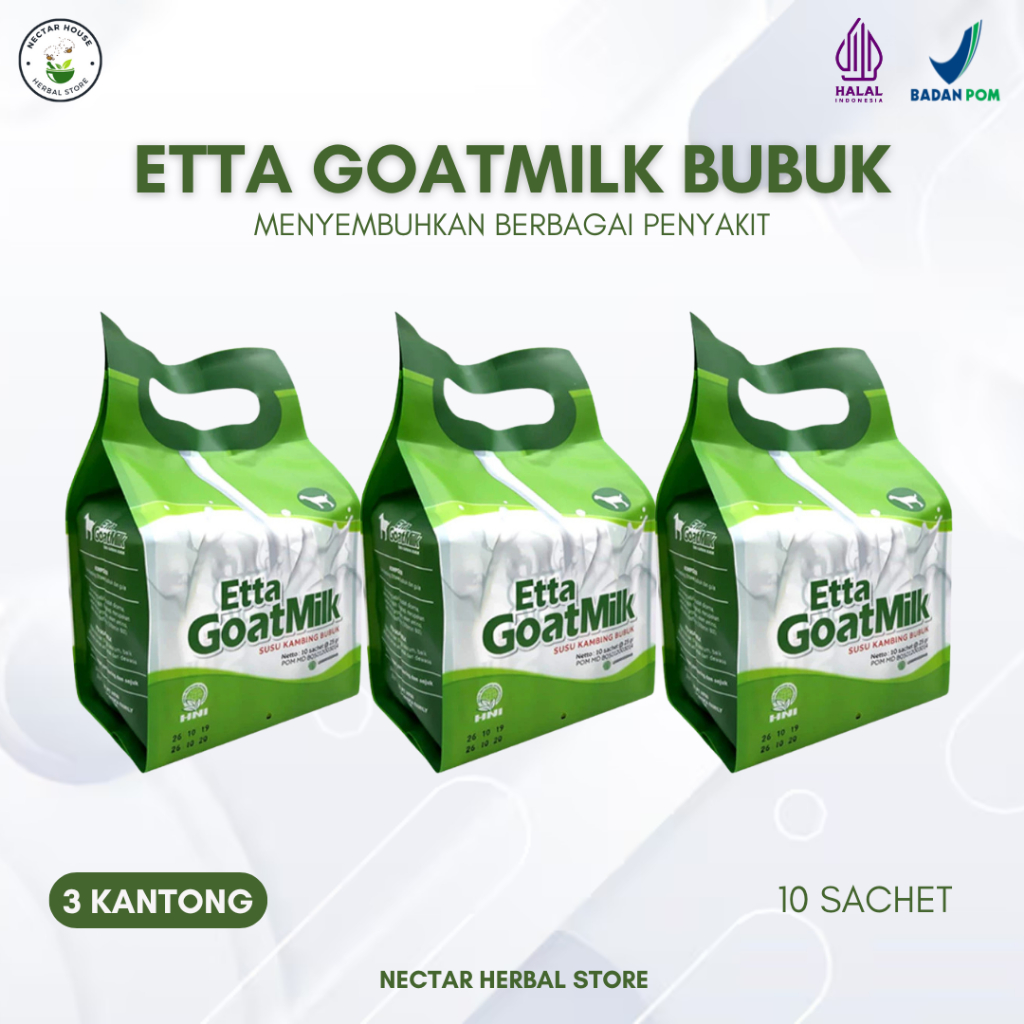 

Etta Goat Milk - Susu Kambing Ettawa Bubuk Original Berkhasiat - HNI BPOM (3 PCS)