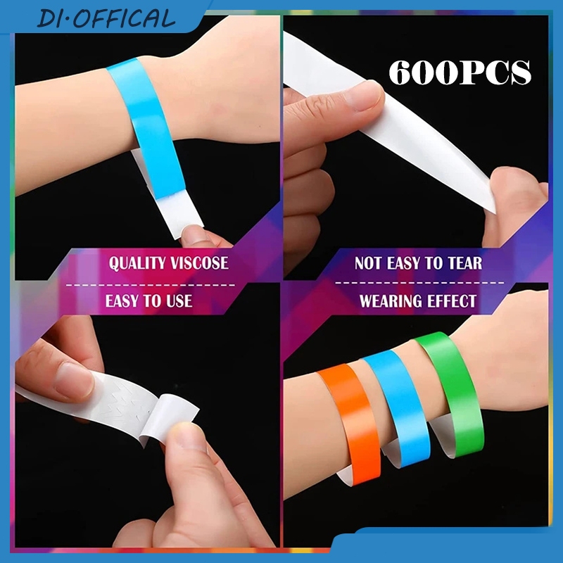 600pcs Gelang Tiket Event Gelang Tiket Anti Air PVC Gelang Wahana Gelang Tiket Lanyard