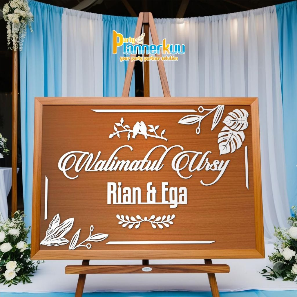 Welcome Sign Wedding Papan Nama Kayu Acara Lamaran Pernikahan Wedding Engagement