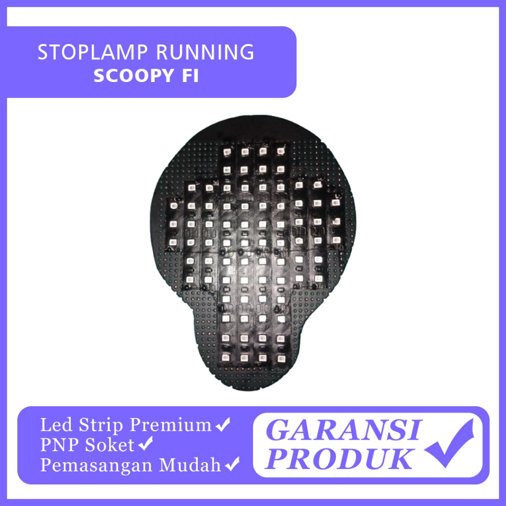 STOPLAMP RUNNING LED SCOOPY FI 2013-2016 - 8 Mode Otomatis