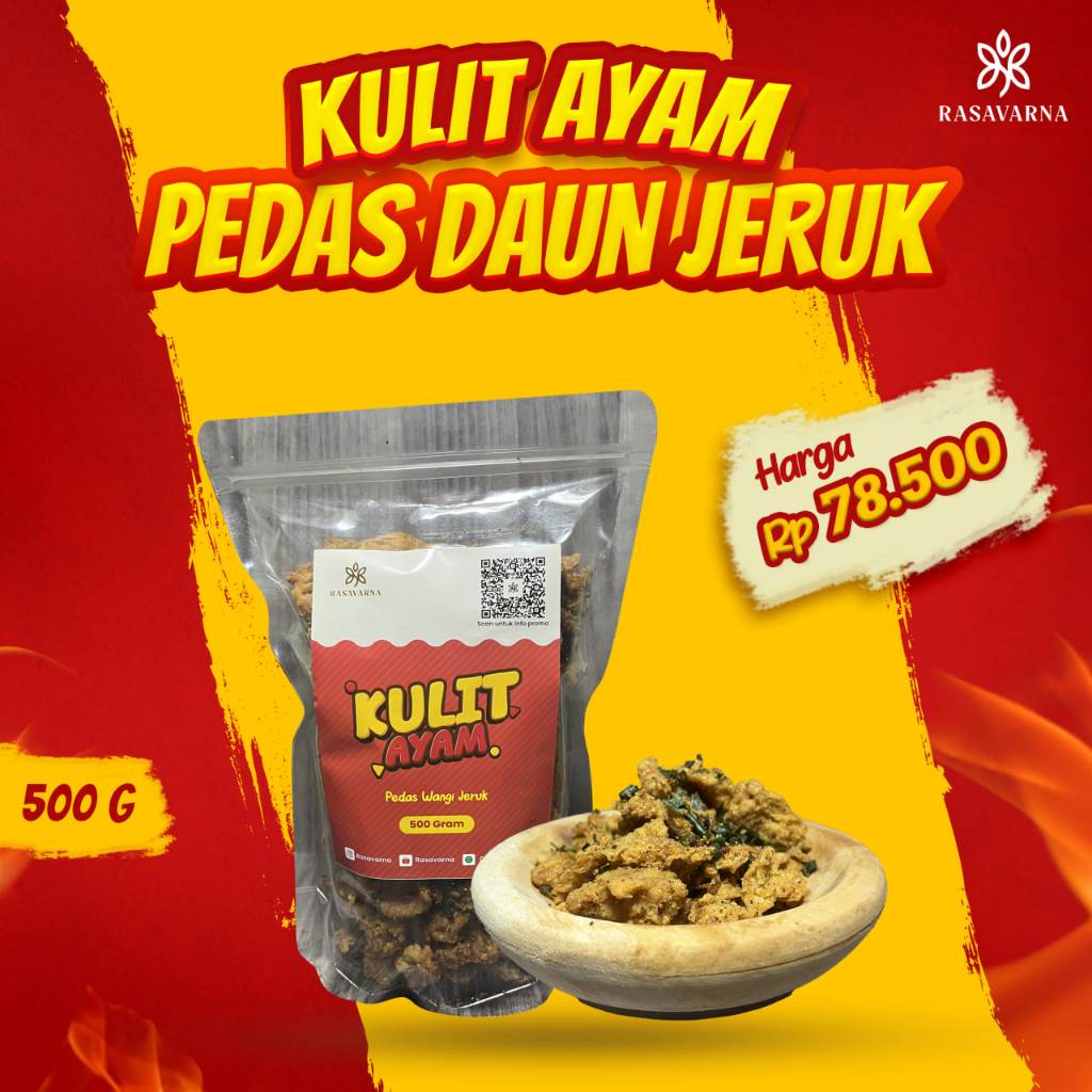 

Kulit Ayam Crispy Daun Jeruk Pedas 500gr