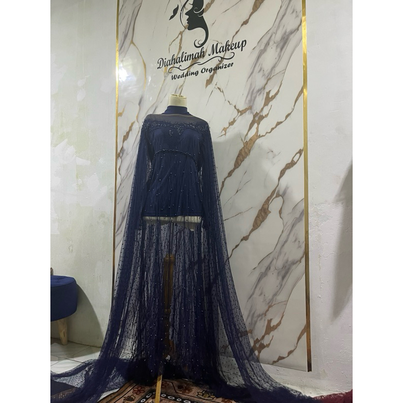 new slim navy gaun pengantin