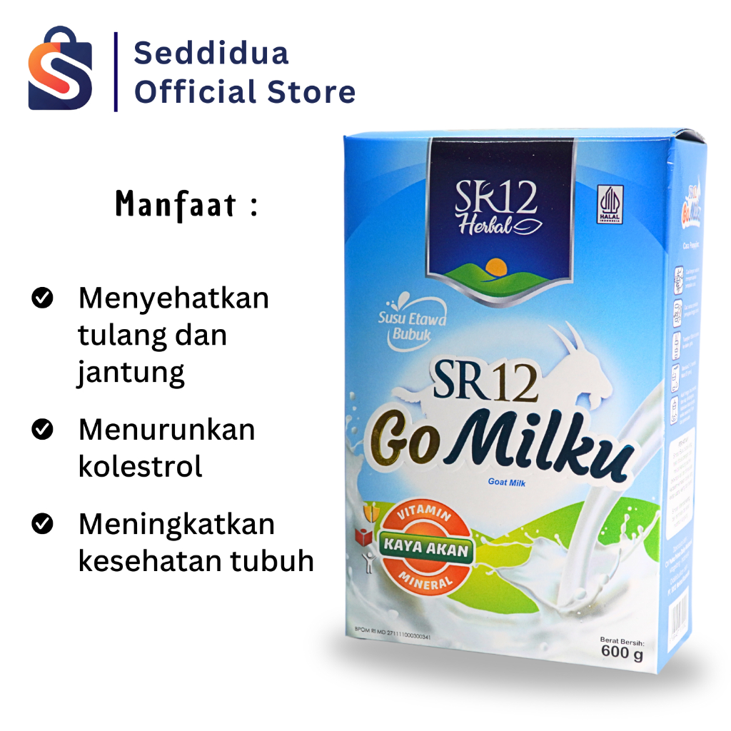 

SR12 Go Milku Susu Etawa Gomilku SR12 Susu Kambing Etawa Bubuk Kualitas Premium Kemasan Hemat 600gr