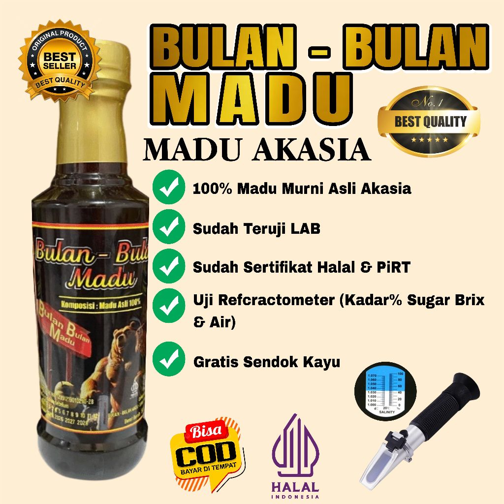 

Madu Akasia Bulan Bulan Madu Asli 100% Telah Teruji Lab