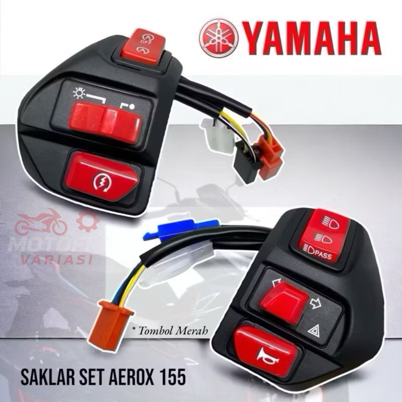 PROMO MURAH SAKLAR KIRI KANAN LENGKAP MOTOR MIO AEROX FULLSET TOMBOL MERAH KOMPLIT ENGINE ON OFF STA