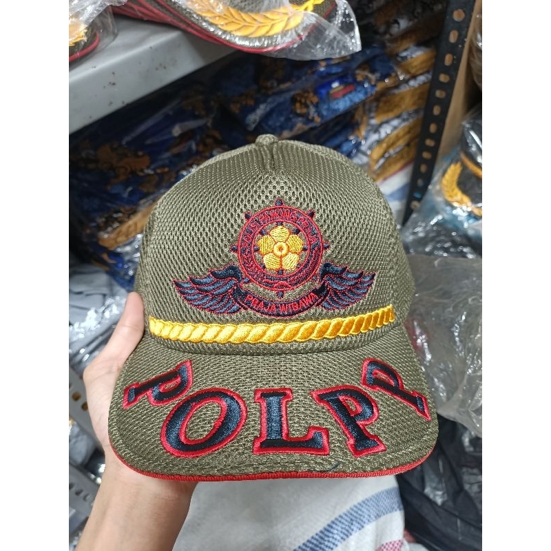TOPI POLPP JARING CREM TULISAN DEPAN