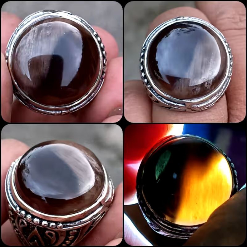 Natural Fokay Galih Kelor Merah Kristal Motif Yinyang - Yin Yang - Fosill Kayu - Fossilized Moringa 