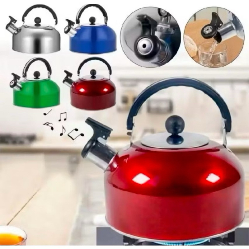 [PB] TESI Teko Siul 3L 3Liter 3 L Liter Kettle Peluit Pluit Warna Stainless Ceret Bunyi Steinless St