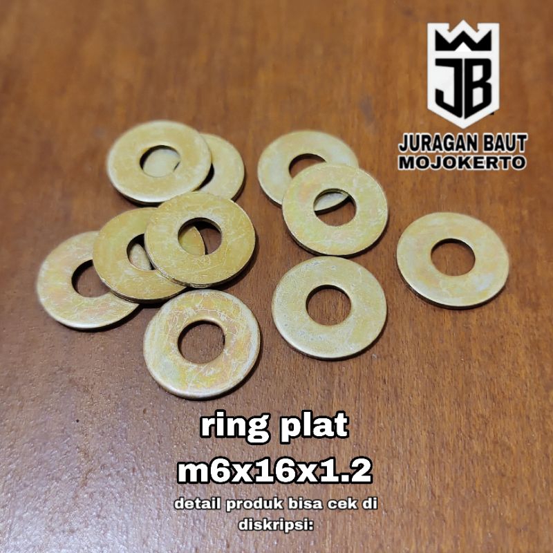 Ring plat galvanis m6x16x1.2 100biji