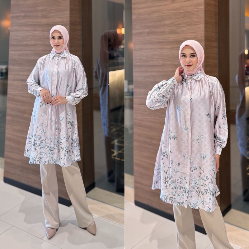 Dinara - Blouse Motif Faza Premium | Bahan Armani Silk | Kemeja Top Atasan Wanita