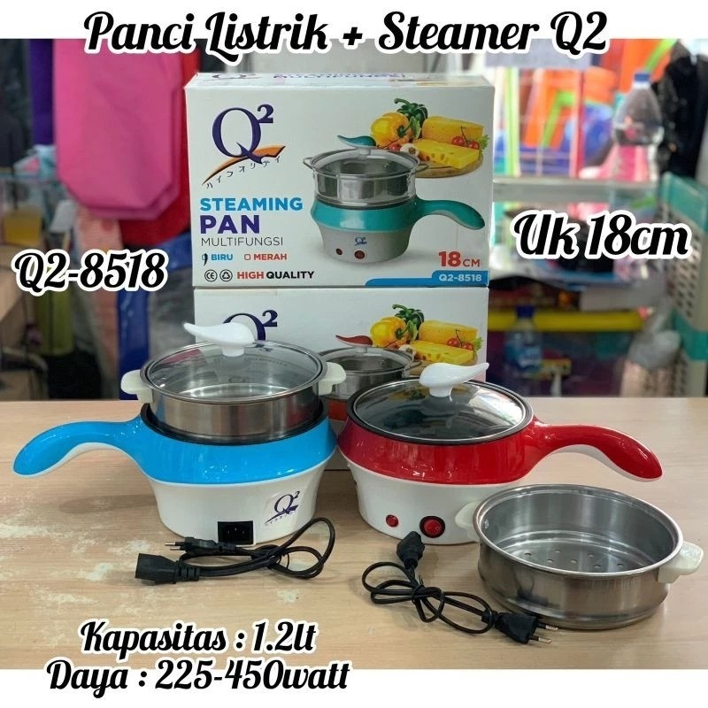 PANCI LISTRIK Q2-8518 panci kukusan listrik bmw panci masak listrik bmw panci rebus listrik bmw