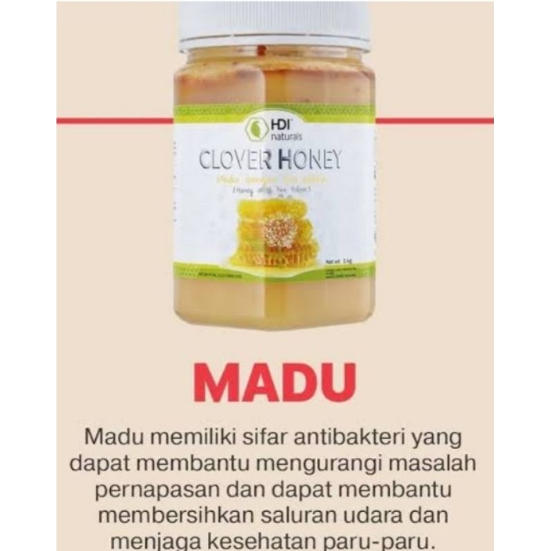 

madu clover honey 1kg 2028 ori 100% free sendok kayu
