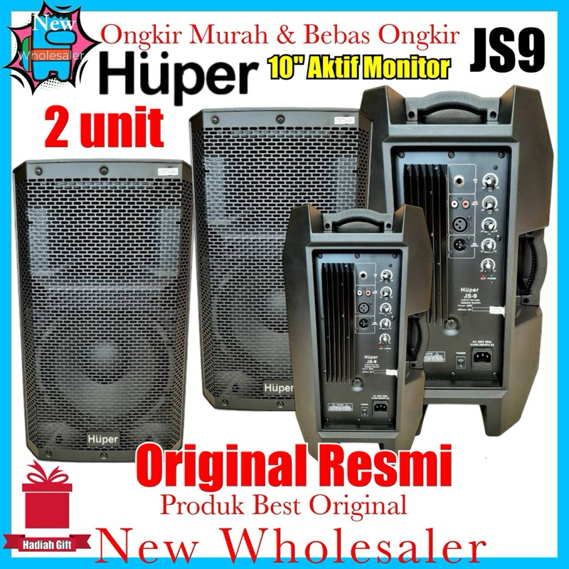 Speaker sound Monitor 10 inch Huper New Js9 Aktif Power Original resmi