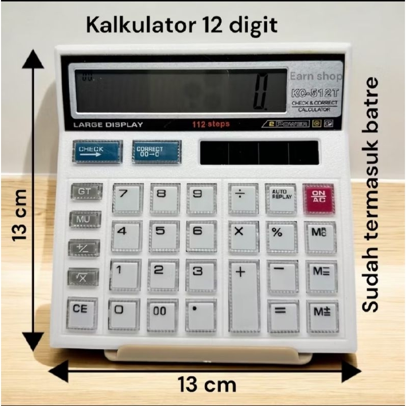 

Kalkulator Kincizen Mika kincizen KC 512T 12 Digit Angka Tombol Mika